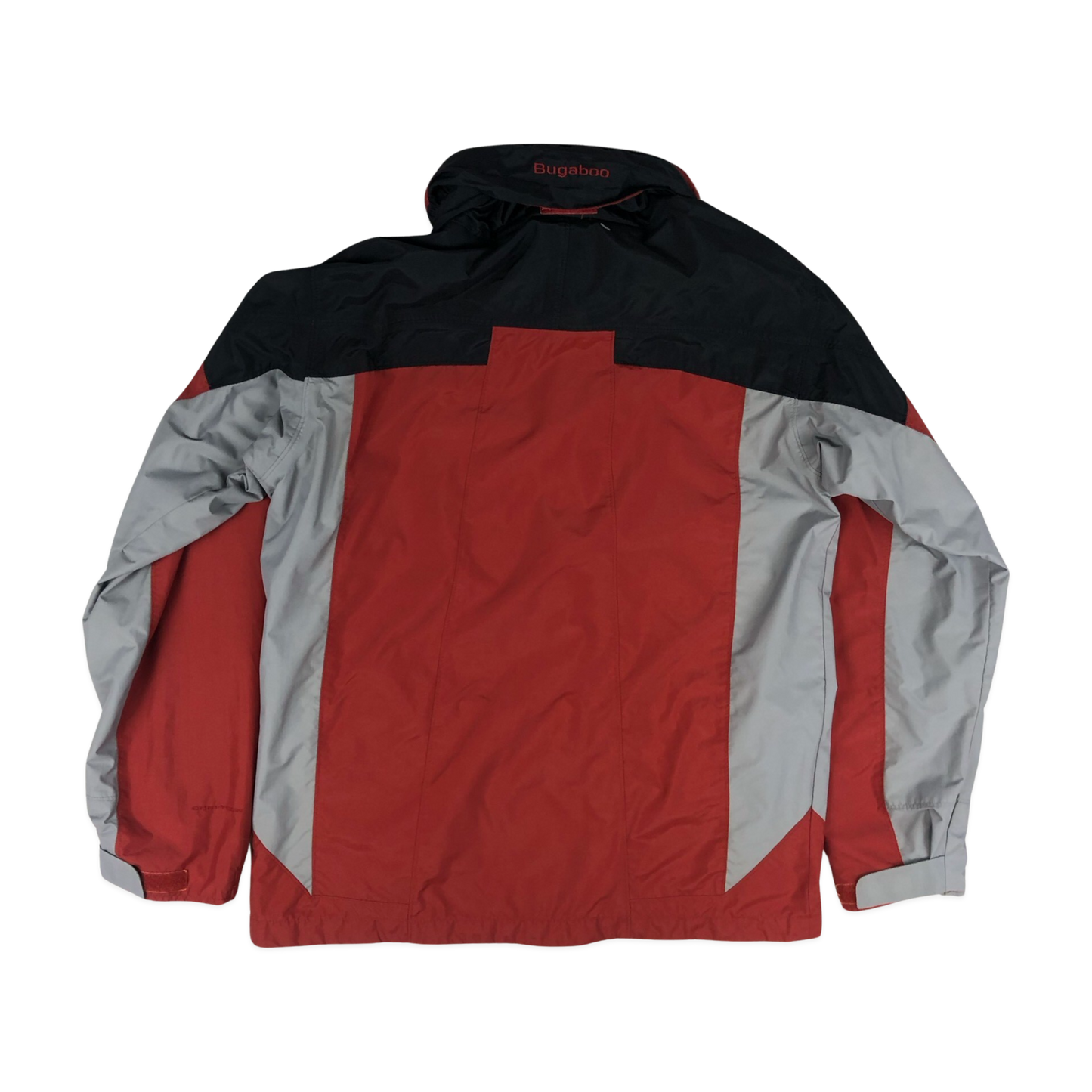 Vintage Columbia Red, Grey, and Black Raincoat M
