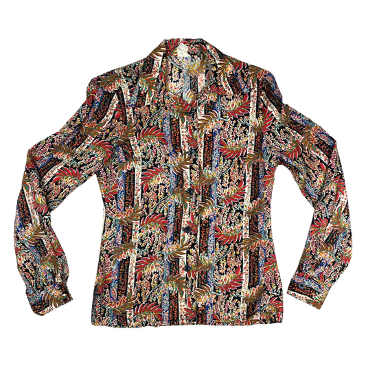 Vintage 70s Abstract Pattern Blouse 10