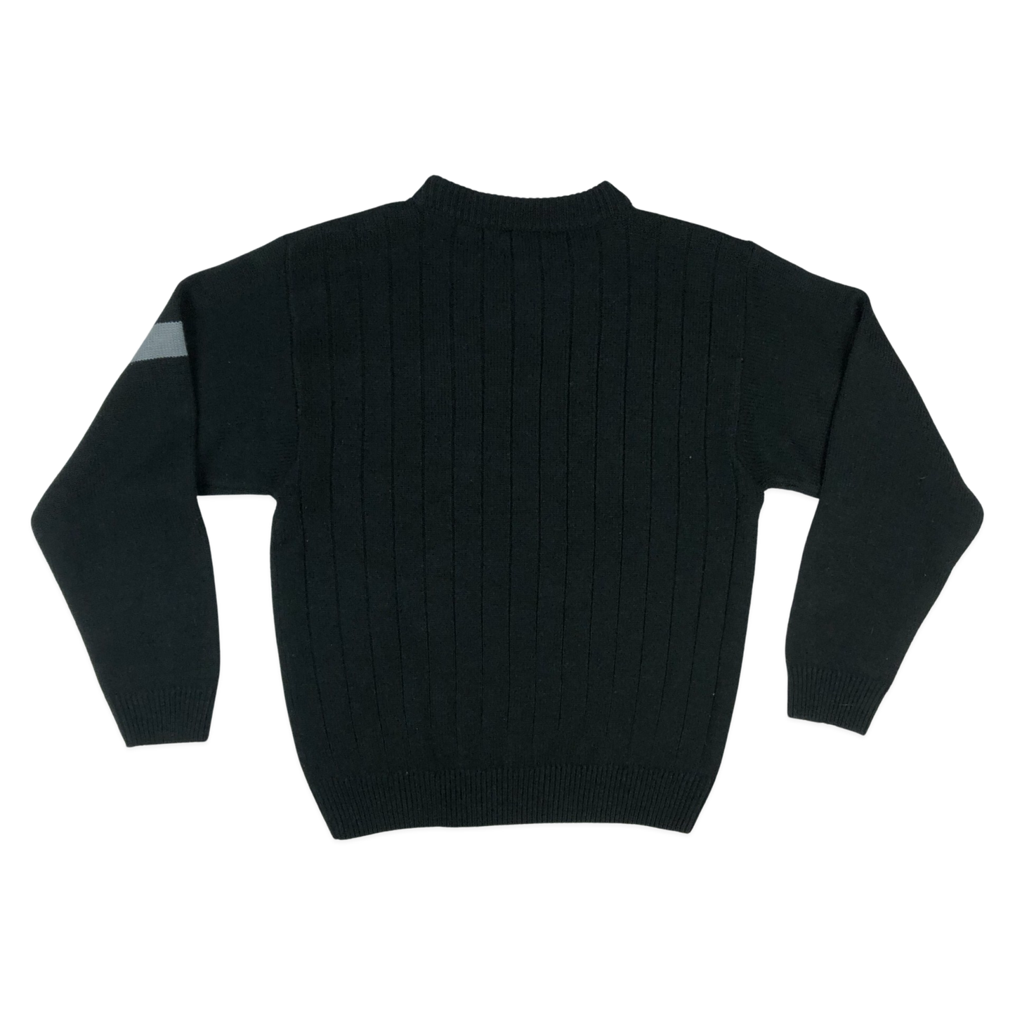 Vintage Y2K Black Ribbed Knit Jumper L