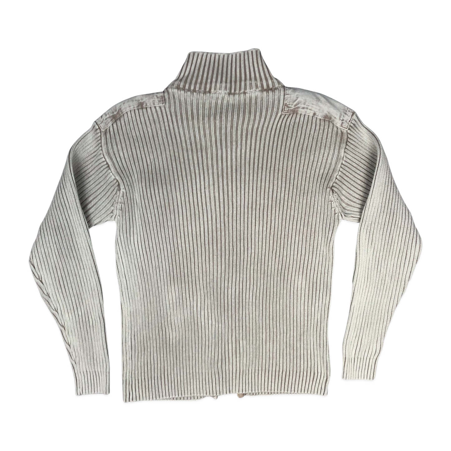 Vintage Y2K Ribbed Knit Zip-up Jumper M