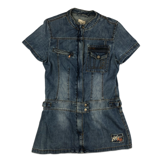 Vintage 90s Y2K Blue Denim Dress 12