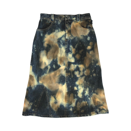 Vintage Y2K Distress Dyed Effect Denim Skirt 8