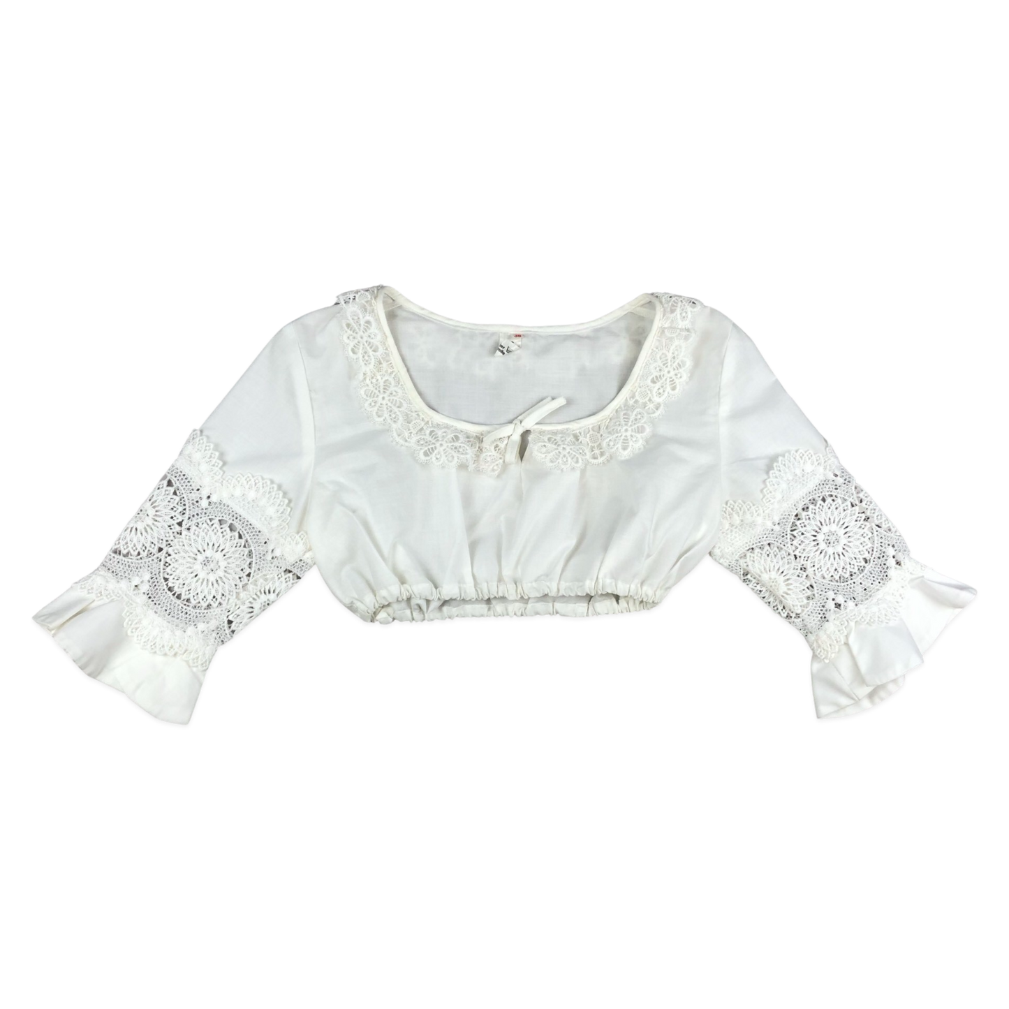 Vintage 70s Cropped White Blouse 10
