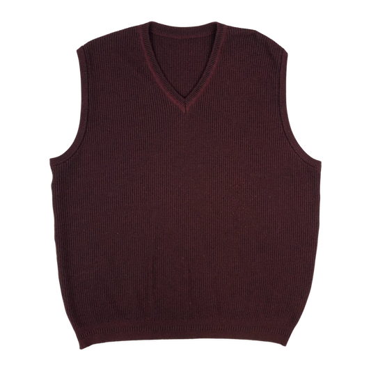 Vintage Maroon Waffle Knit Sweater Vest XL