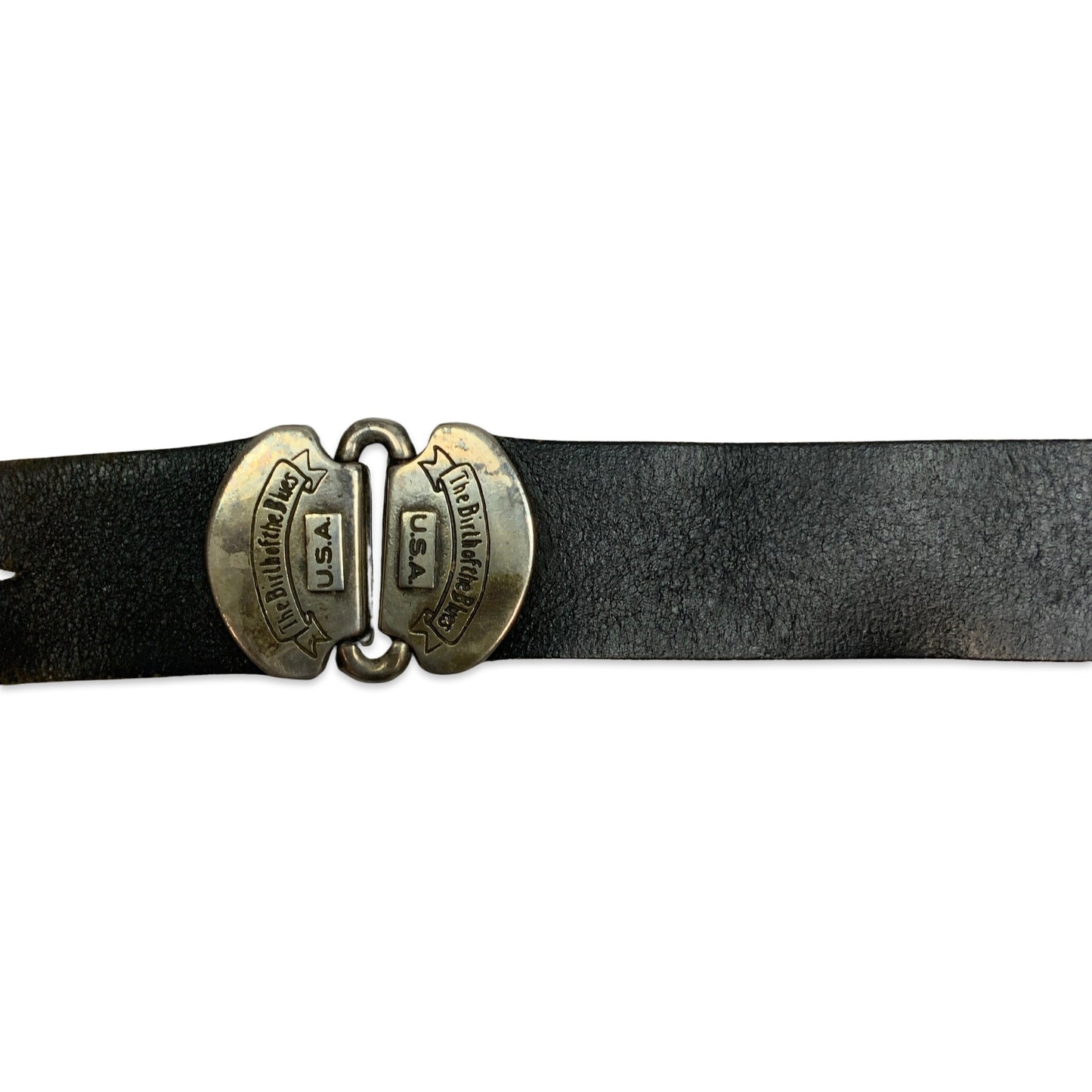 Vintage Black Leather Buckle Belt