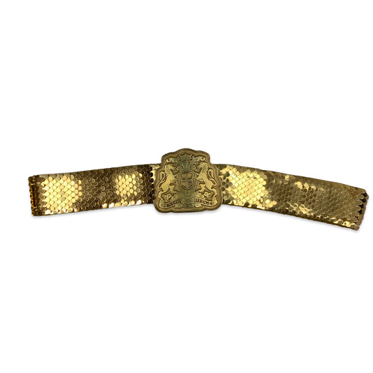 Vintage Benson & Hedges Buckle Gold Scaled Elastic Belt