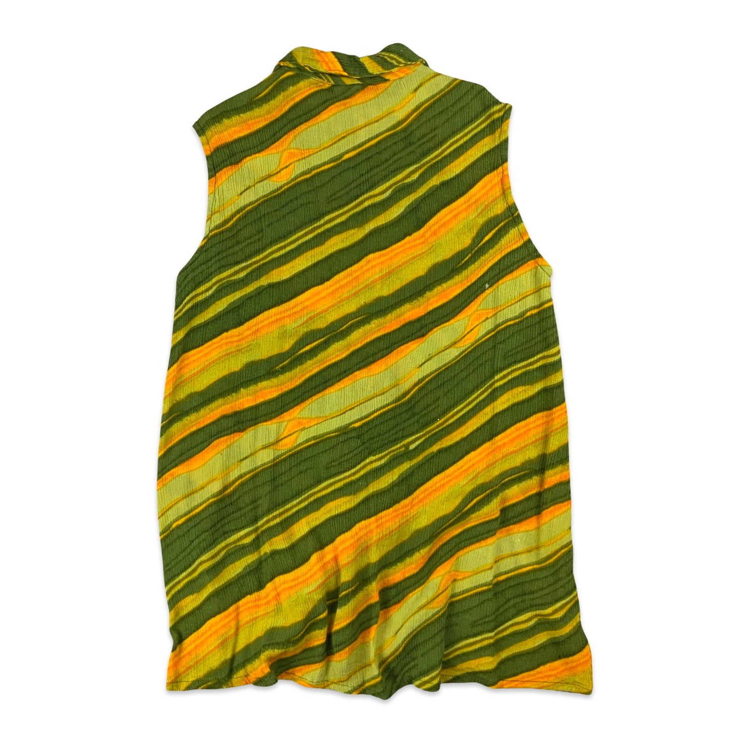 Yellow & Green Striped Sleeveless Blouse 4 6