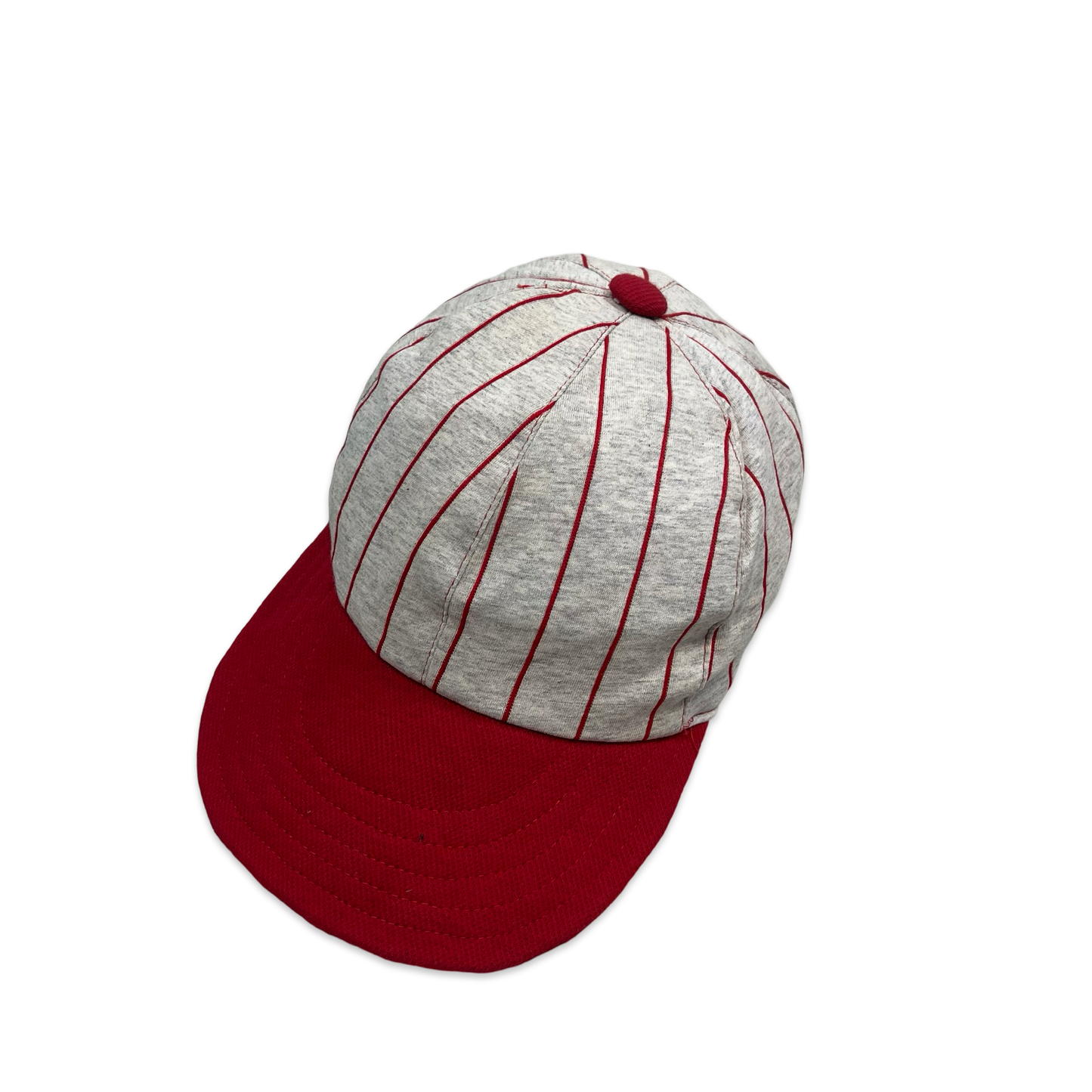 Vintage Deadstock 1950's Grey & Red Pinstripe Baseball Cap