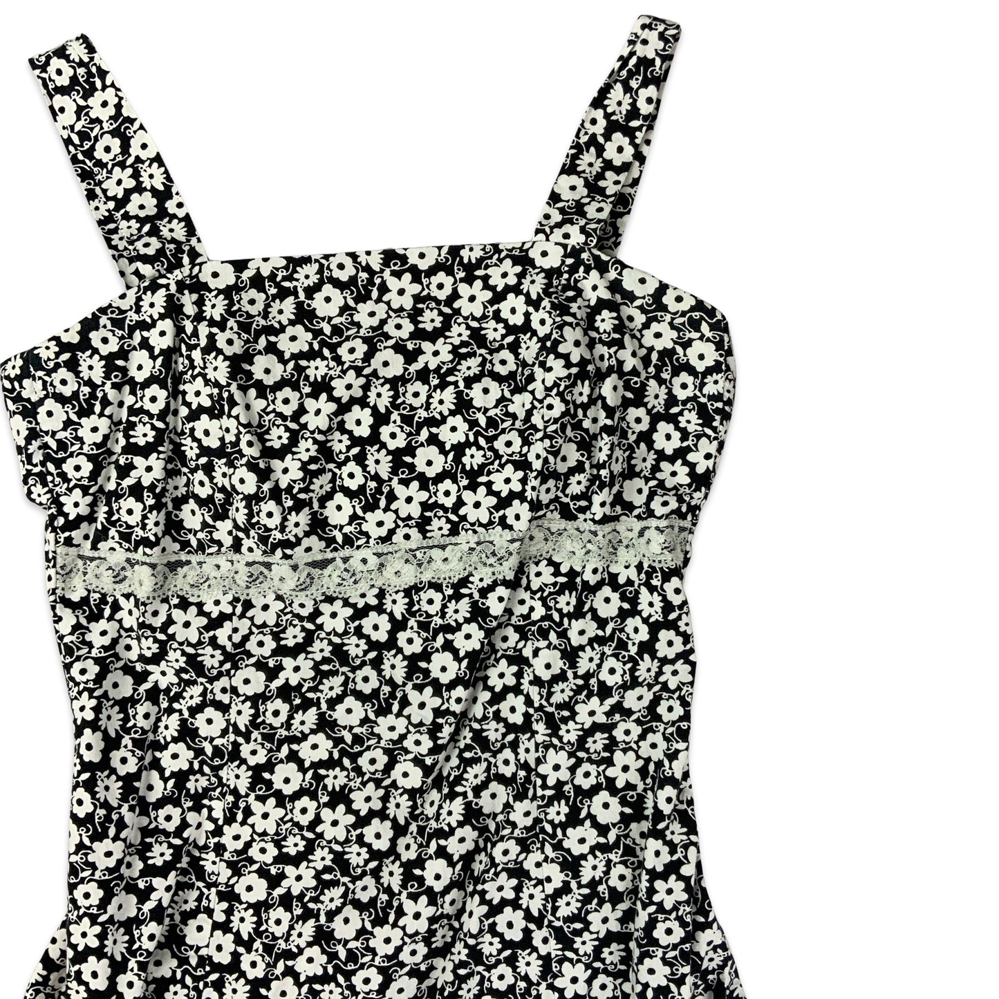 Black & White Floral Print Strappy Midi Dress 4