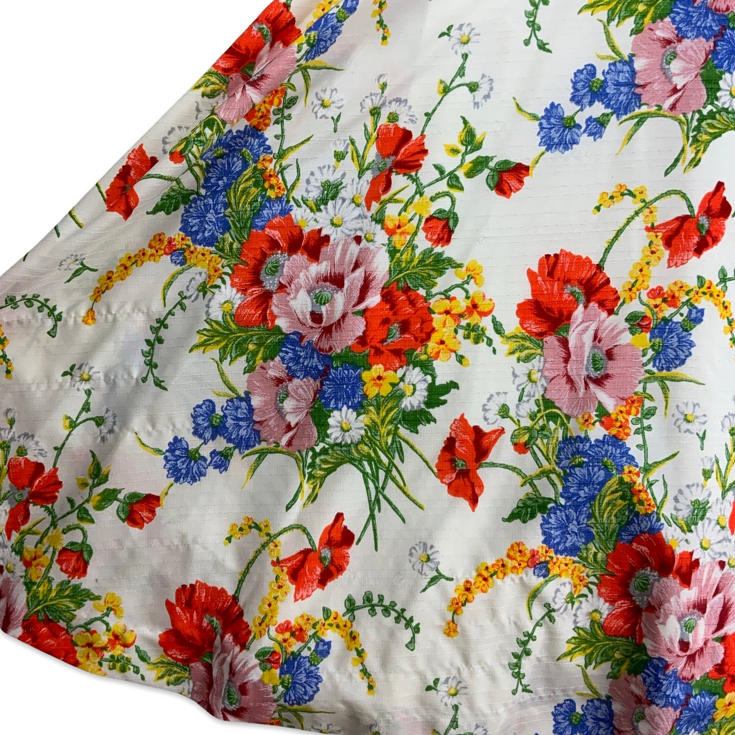 Vintage White & Multicolour Floral Print Midi Dress 8 10