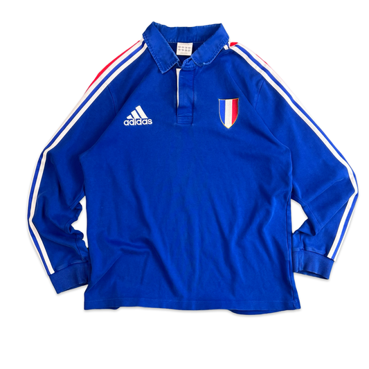 00's Adidas Blue France Rugby Shirt XL