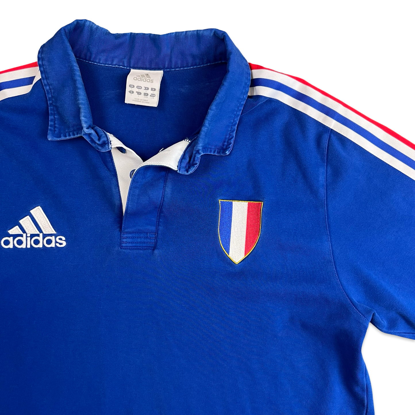 00's Adidas Blue France Rugby Shirt XL