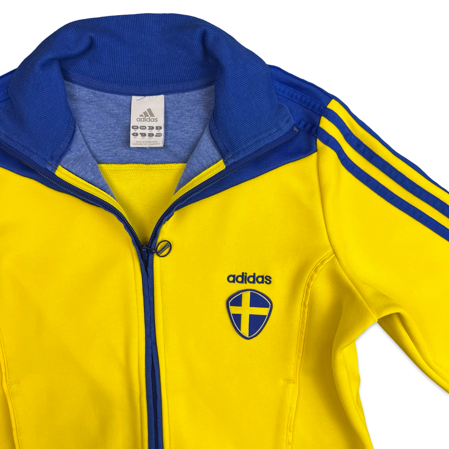 00's Adidas RARE Sweden Yellow & Blue Football Track Jacket 16