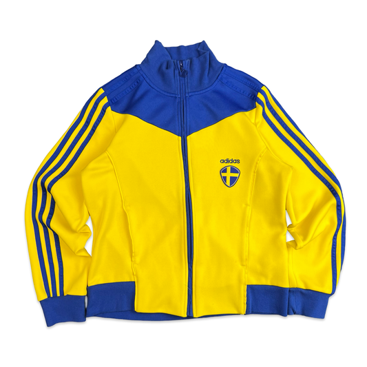 00's Adidas RARE Sweden Yellow & Blue Football Track Jacket 16
