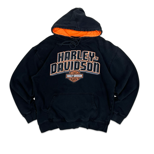 Harley Davidson Black Graphic Print Hoodie XL