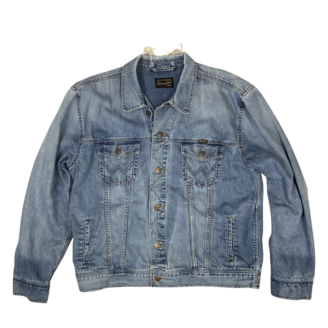 Vintage Y2K Wrangler Denim Jacket Mid Blue XXL