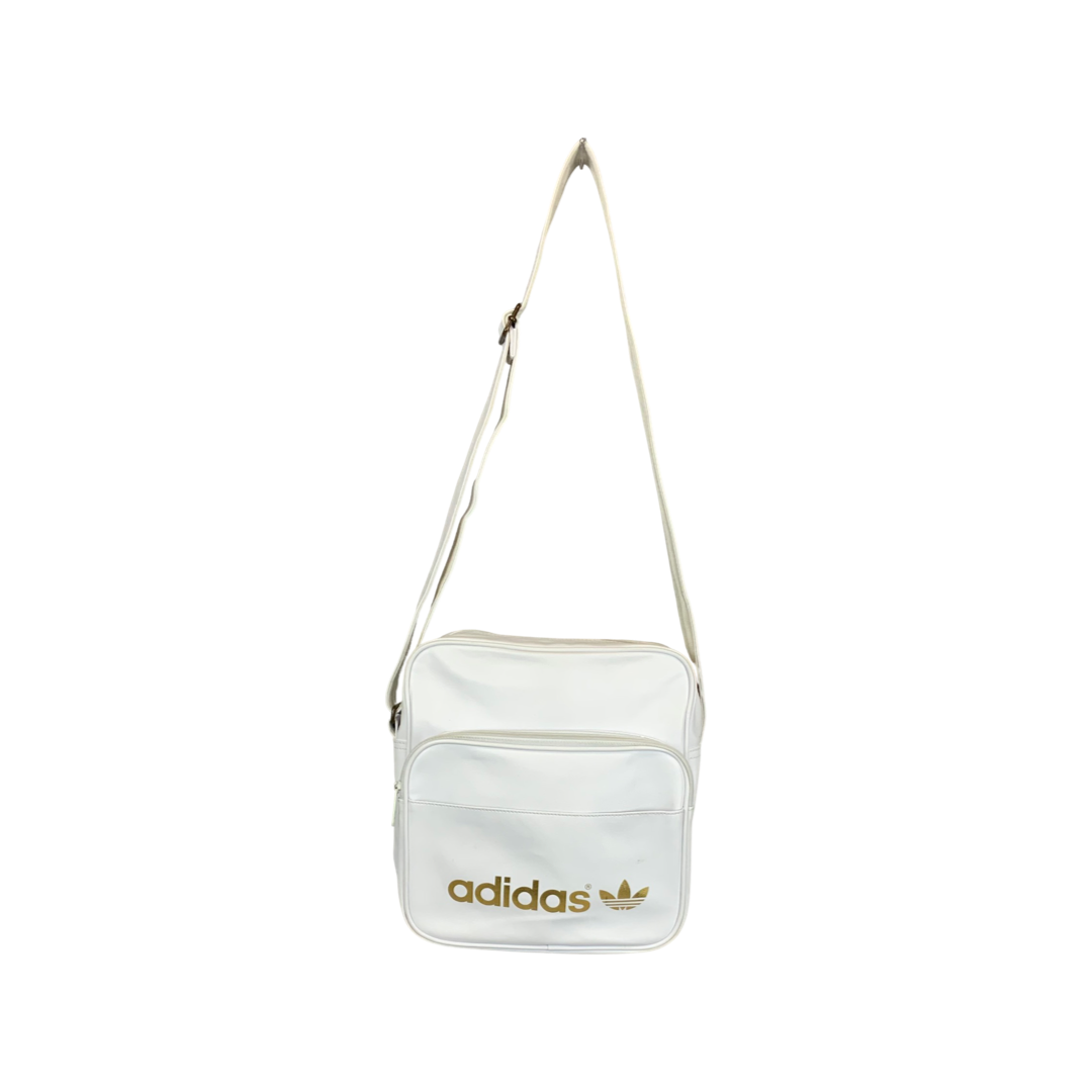 Vintage White Gold Adidas PVC Cross Body Bag
