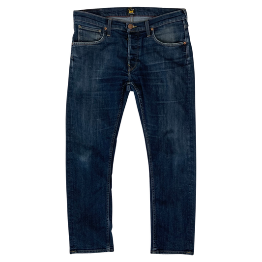 Vintage Lee Dark Blue Stretch Slim Jeans W33L30
