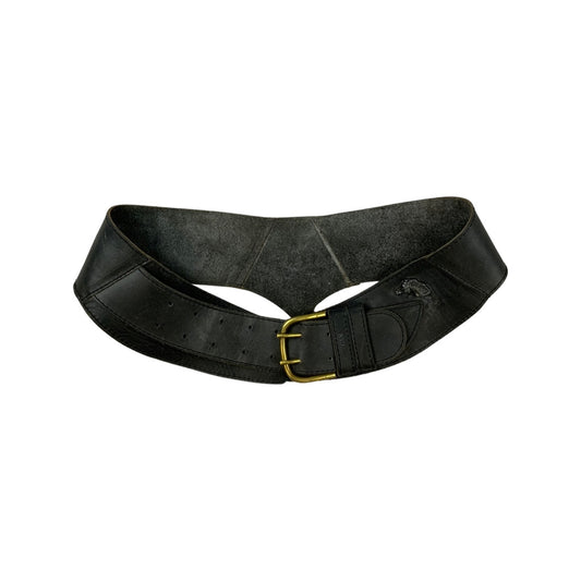 Vintage Black V Shaped Leather Belt
