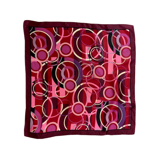 Vintage Purple Abstract Patterned Silk Scarf