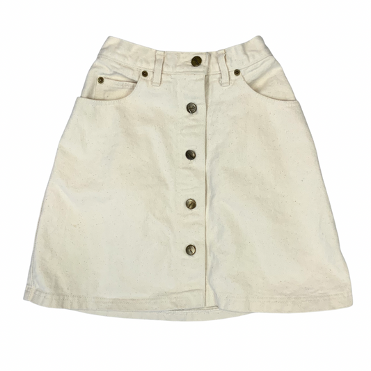 Vintage 90s Avanti Kratze White Cream Denim Skirt Button Down 4