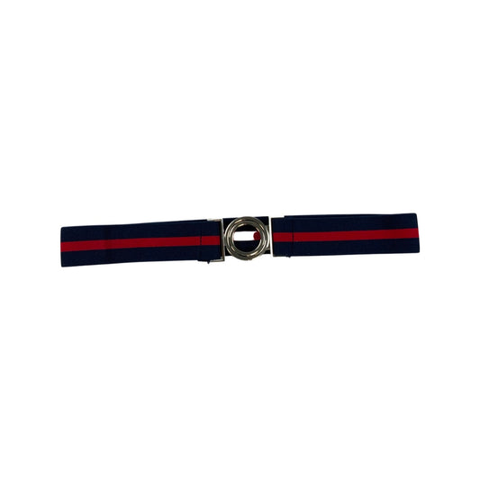 Vintage Red Navy Blue Elastic Belt