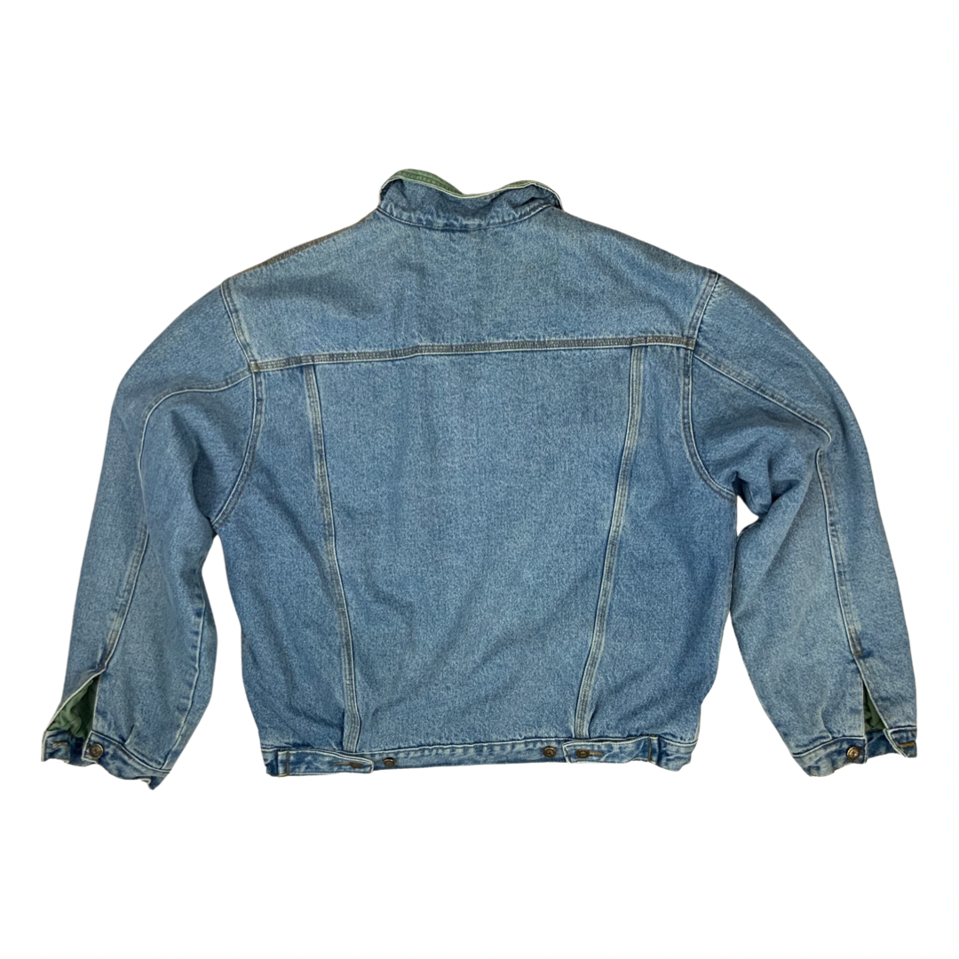 Vintage 80s 90s Lined Stonewash Blue Denim Jacket XL