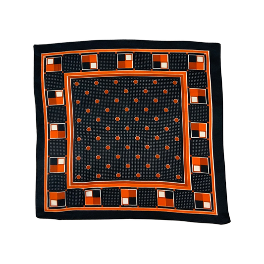 Vintage Black and Orange Art Deco Scarf