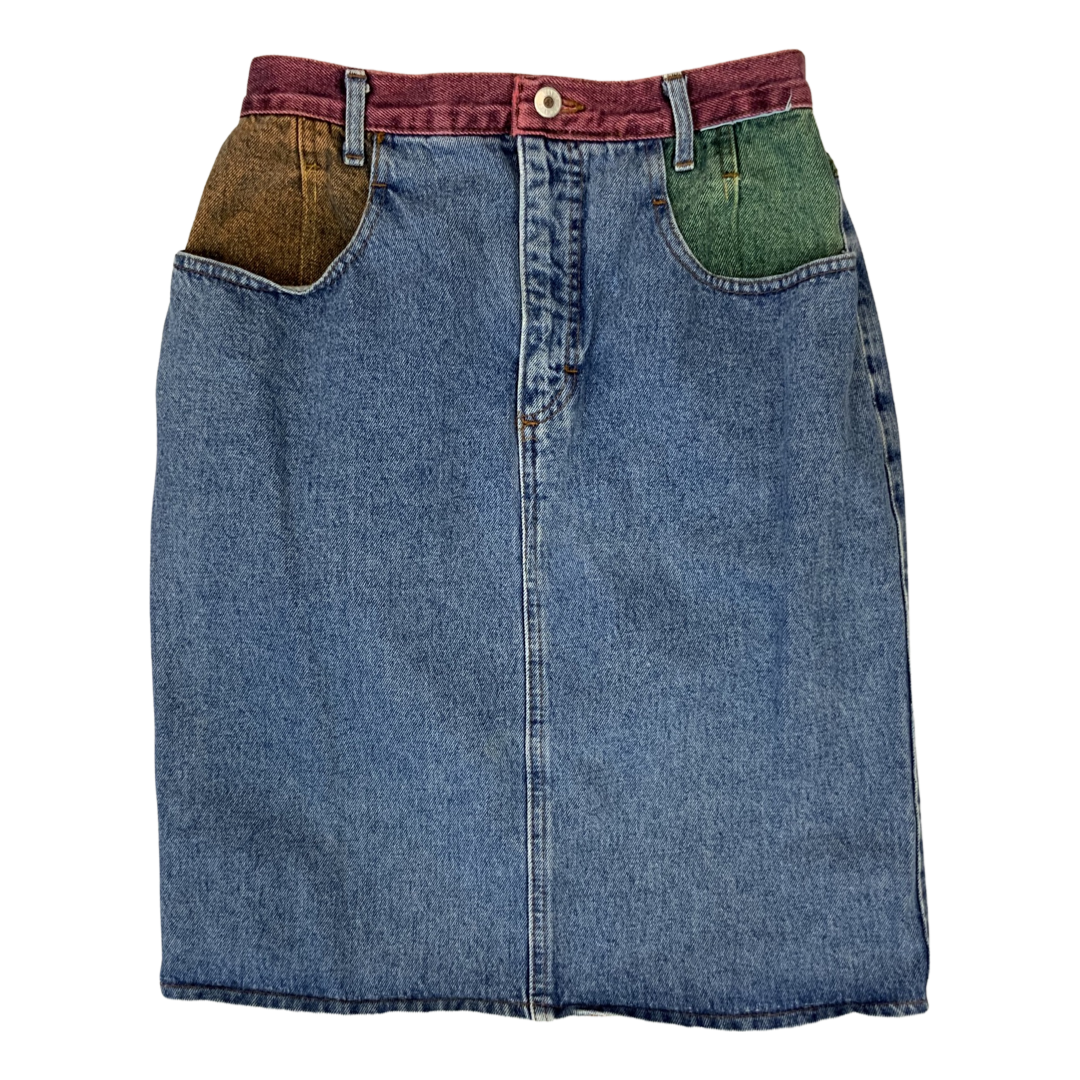 Vintage Blue Stonewash Denim Skirt 10