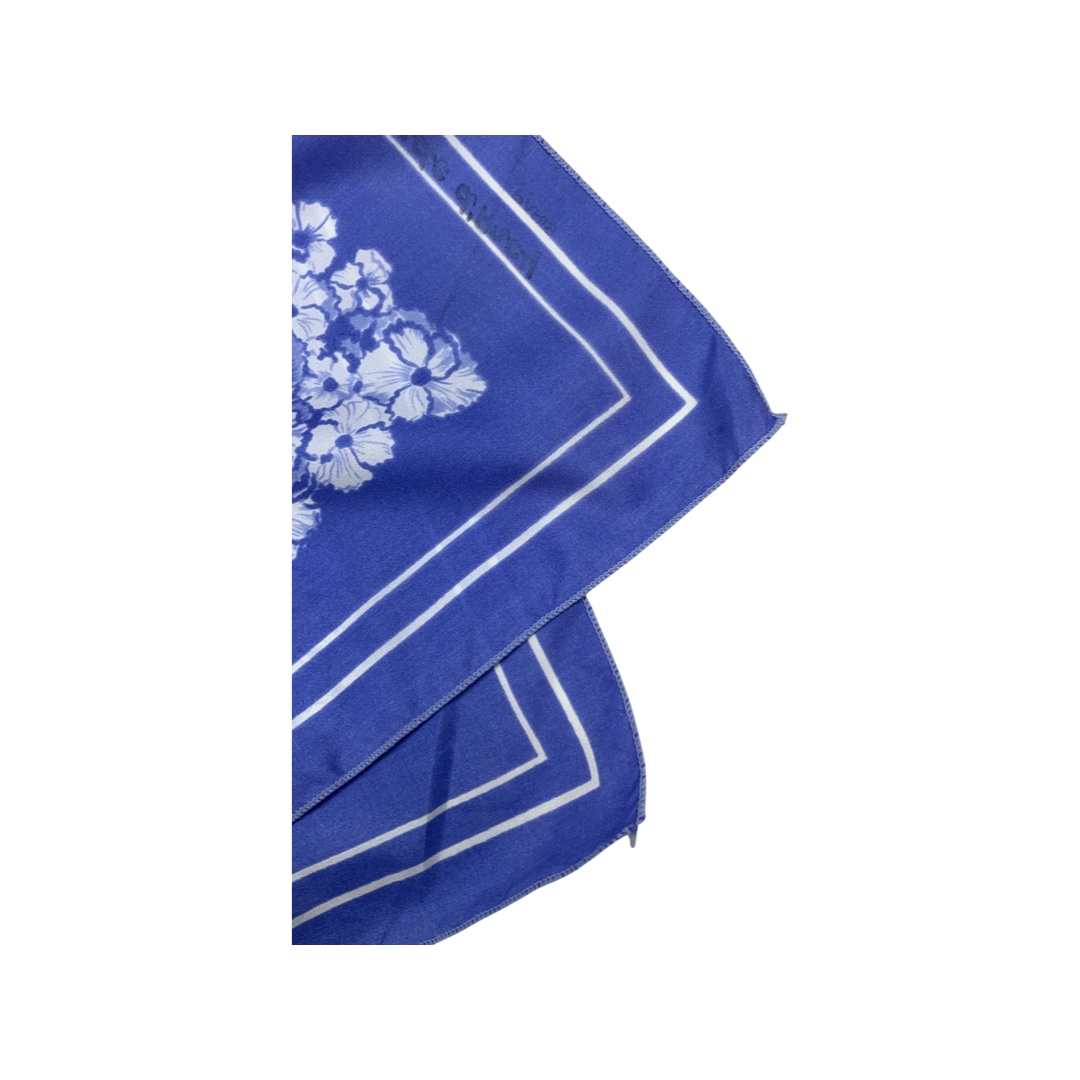 Vintage Blue and White Floral Scarf