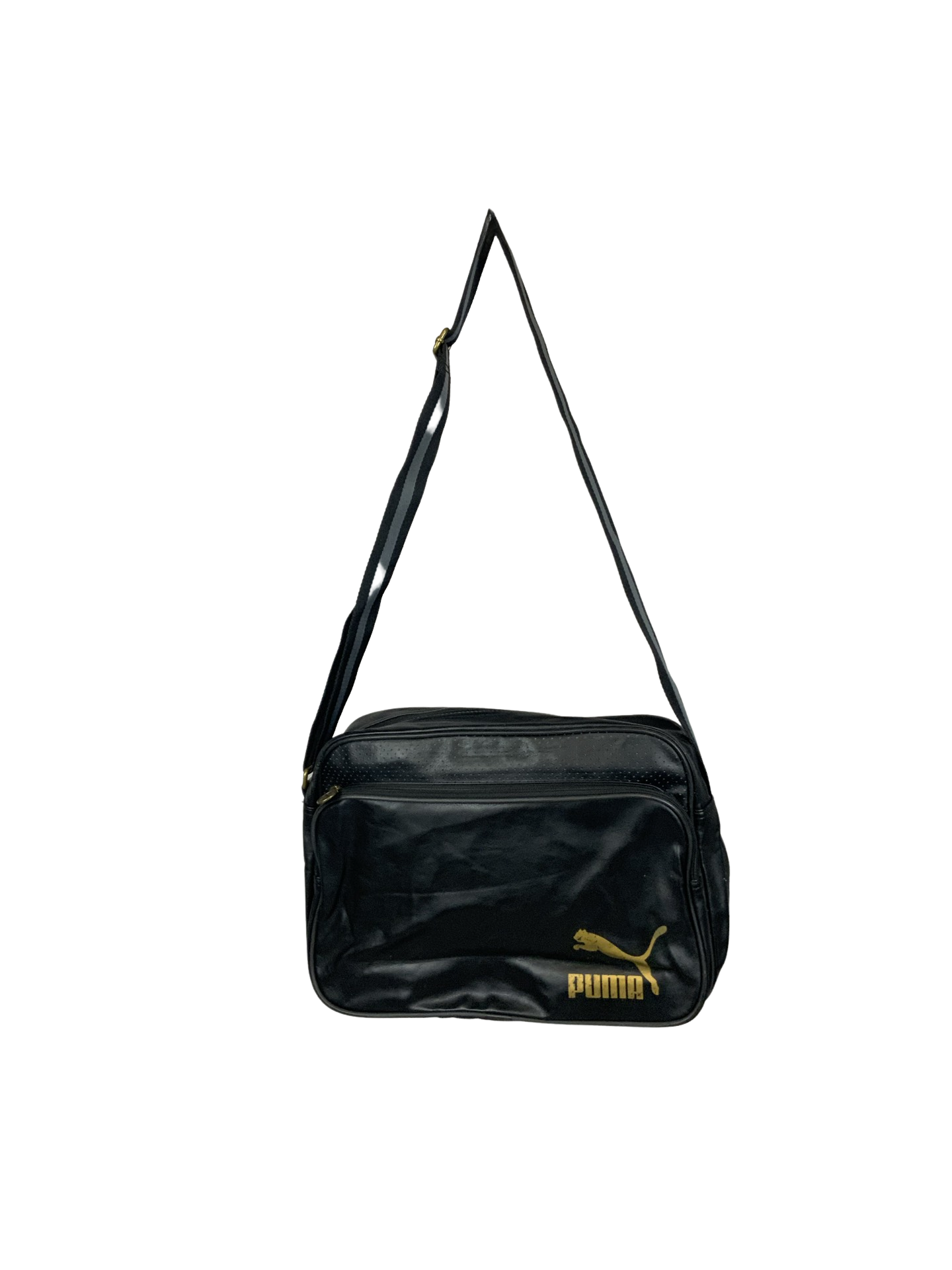 Vintage Black Gold Puma Sports Bag