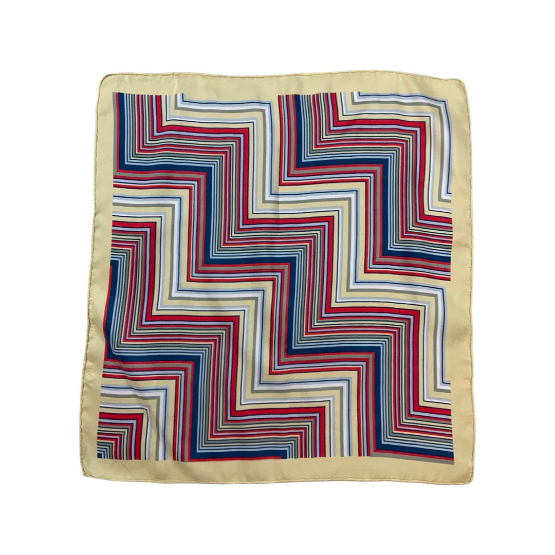 Vintage Multicolour Zigzag Silk Scarf