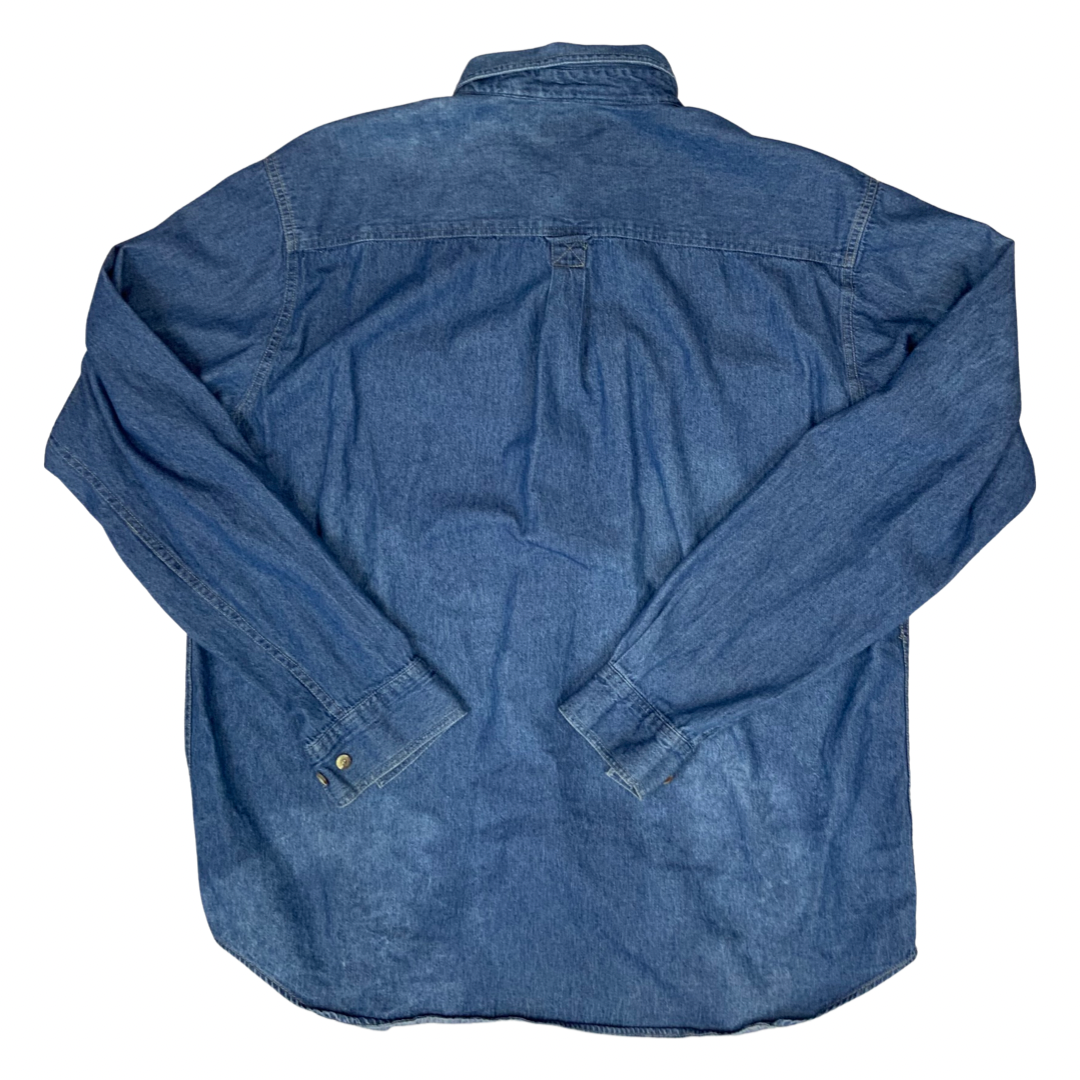 Vintage Y2K Denim Shirt Dark Blue XL