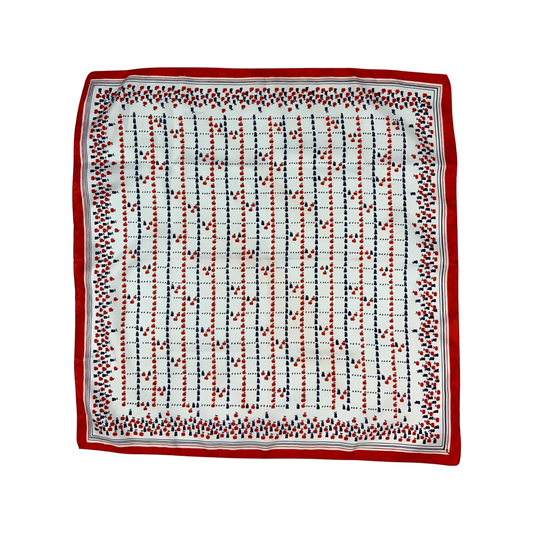 Vintage Red and White Fruit Pattern Scarf