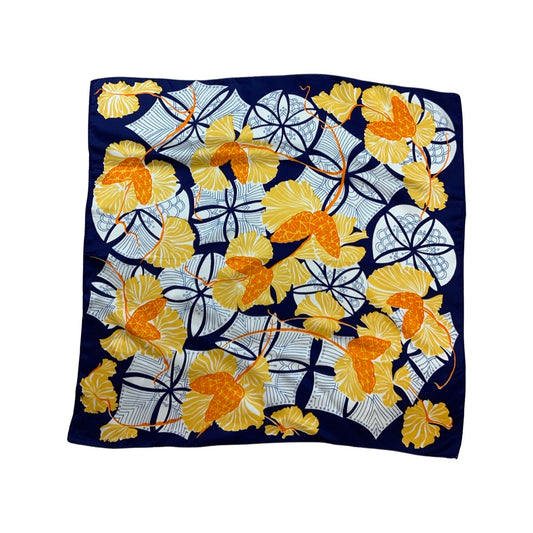 Vintage Blue and Yellow Floral Scarf