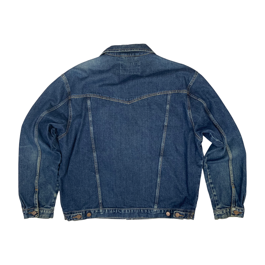 Vintage 80s 90s Wrangler Denim Jacket Dark Blue XXL