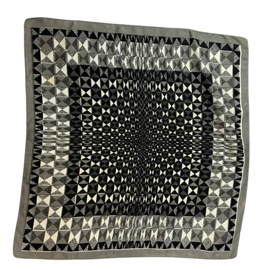 Vintage Black, Grey, and White Geometric Scarf