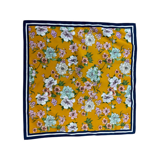 Vintage Yellow Floral Scarf
