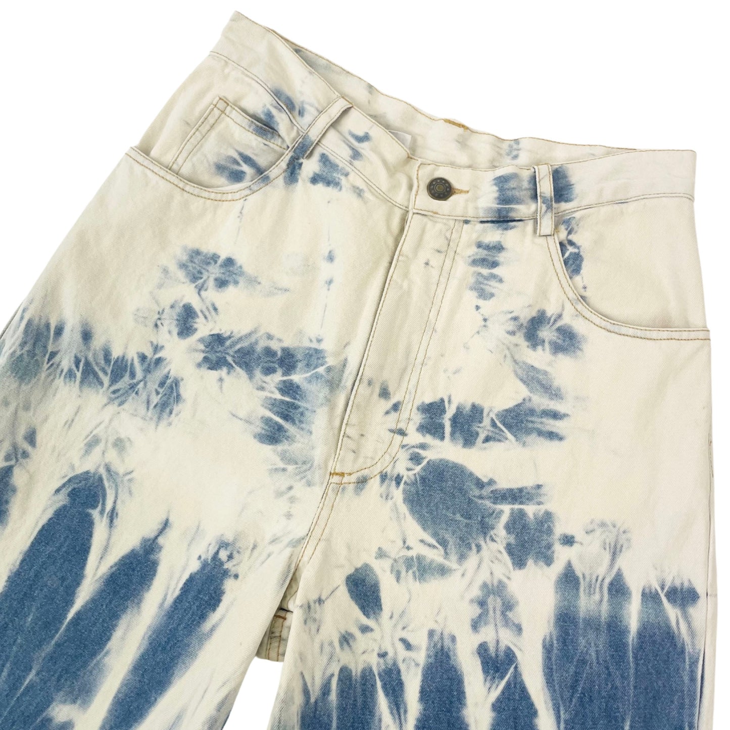 Vintage Tie Dye Bleach High Waisted Jeans 12