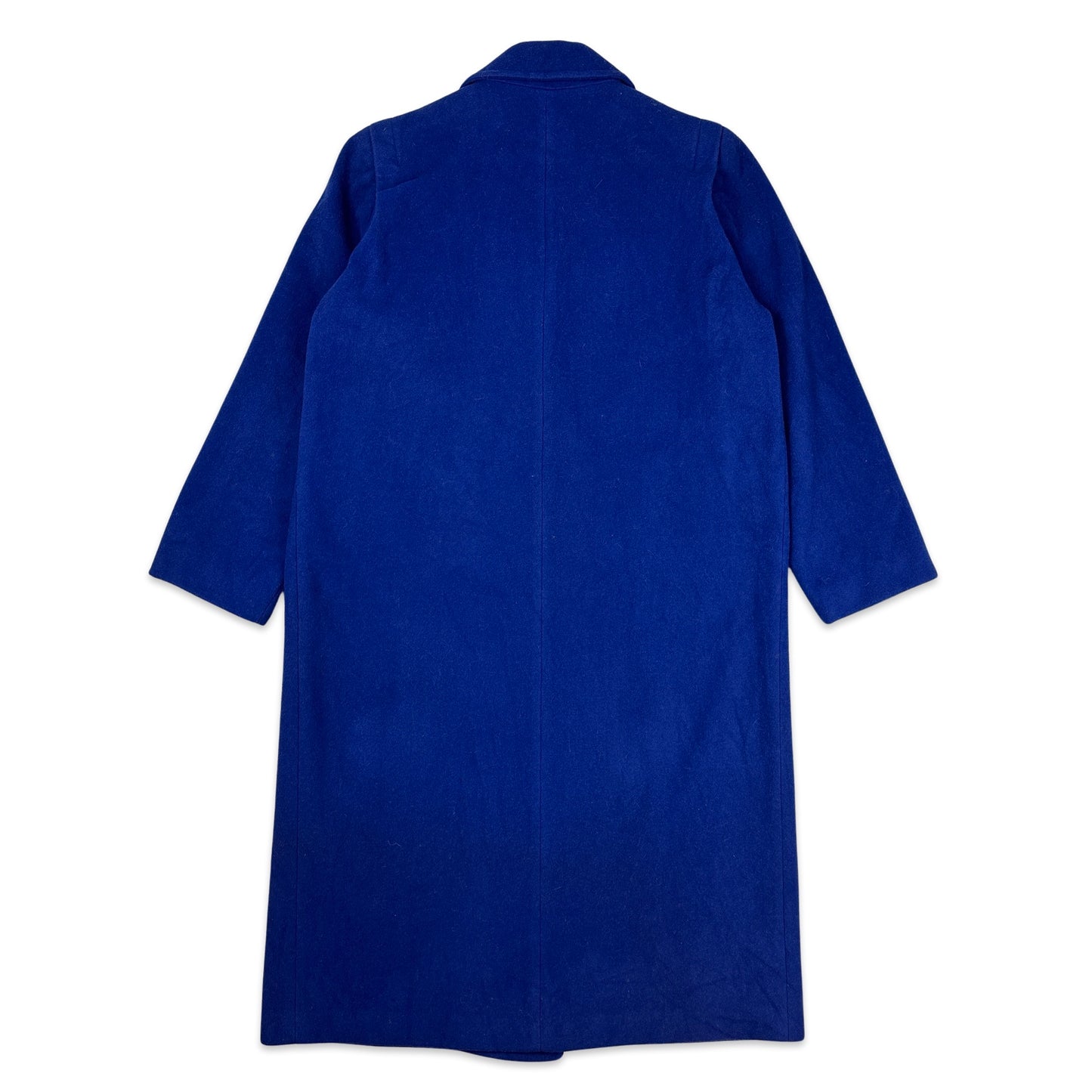 80s 90s Vintage Royal Blue Wool Duster Coat 12 14 16