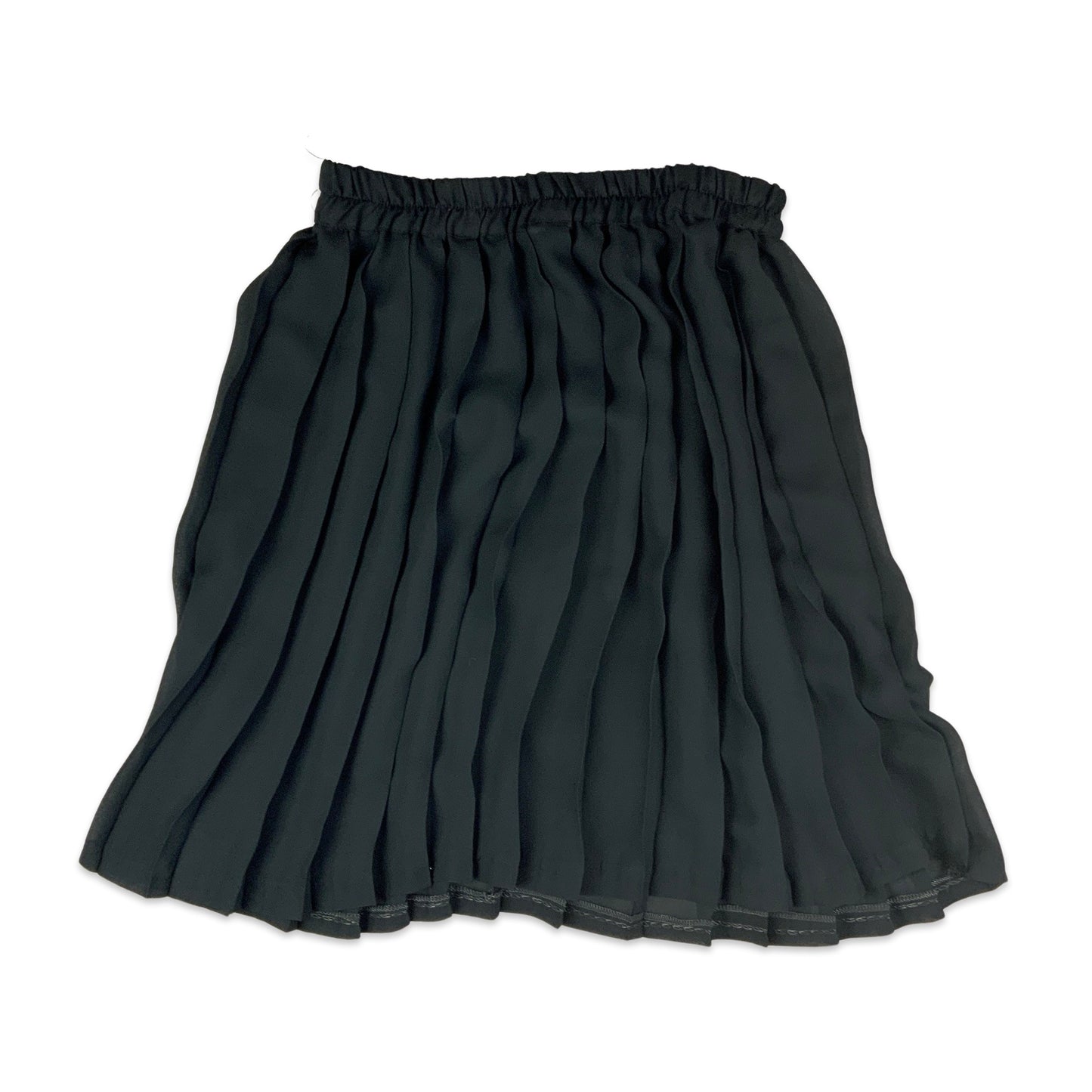 Vintage Pleated Black Mini Skirt 8 10 12 14