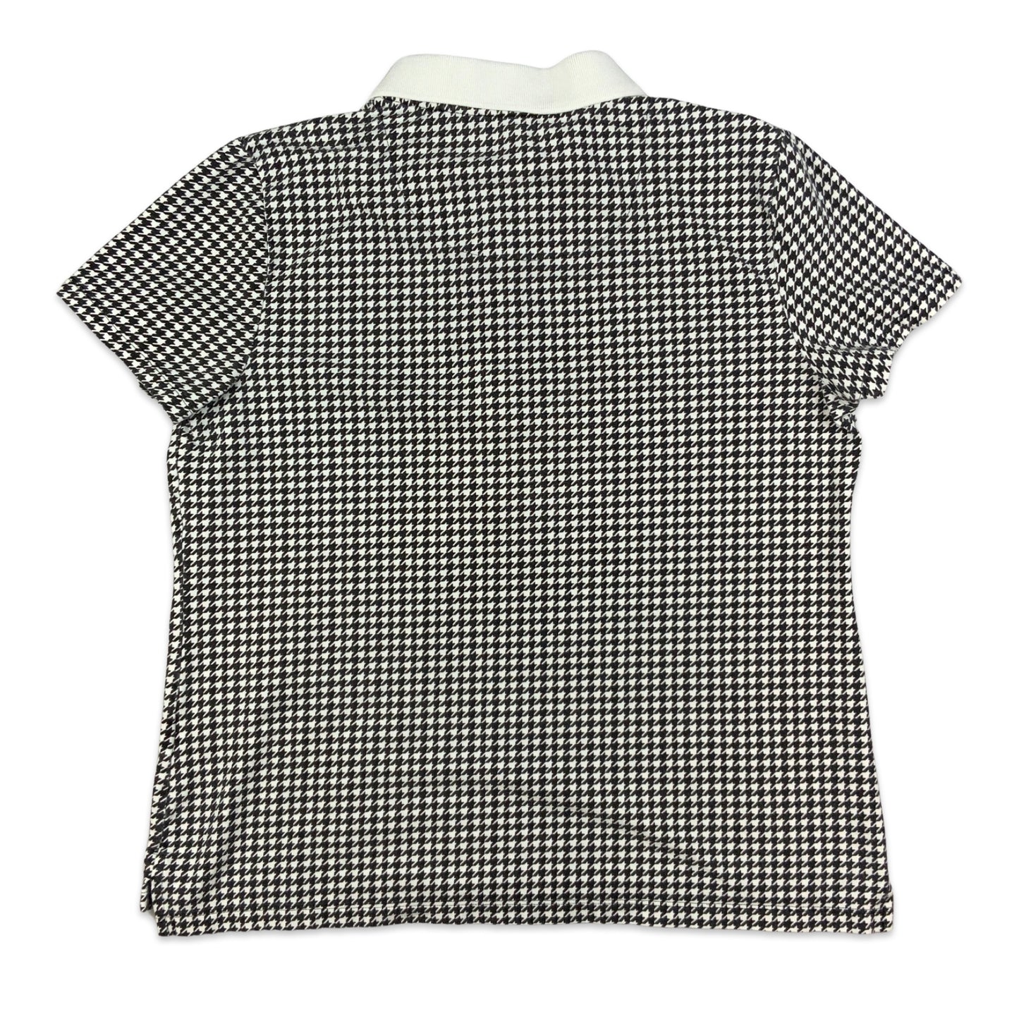 Tommy Hilfiger Black & White Dogtooth Polo Shirt 12 14