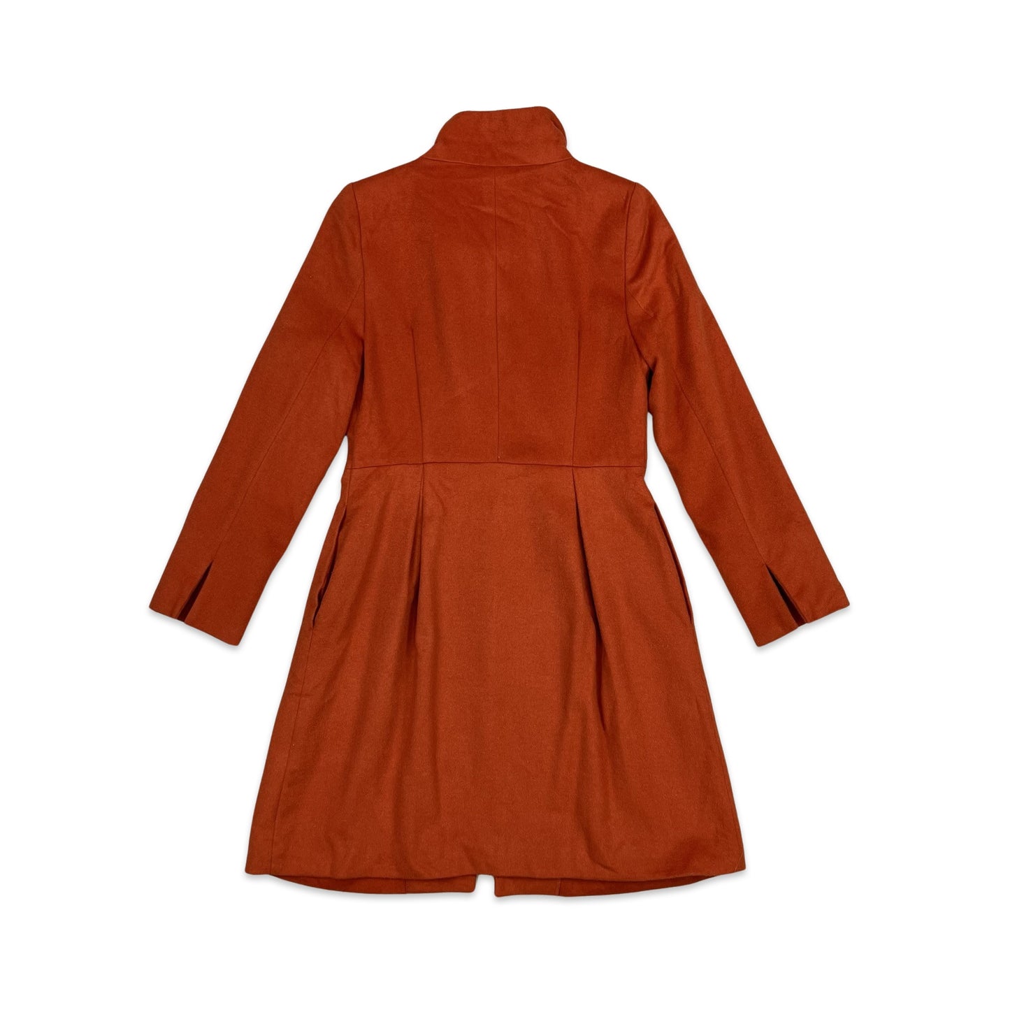 Y2K Wool Midi Coat Orange 6 8