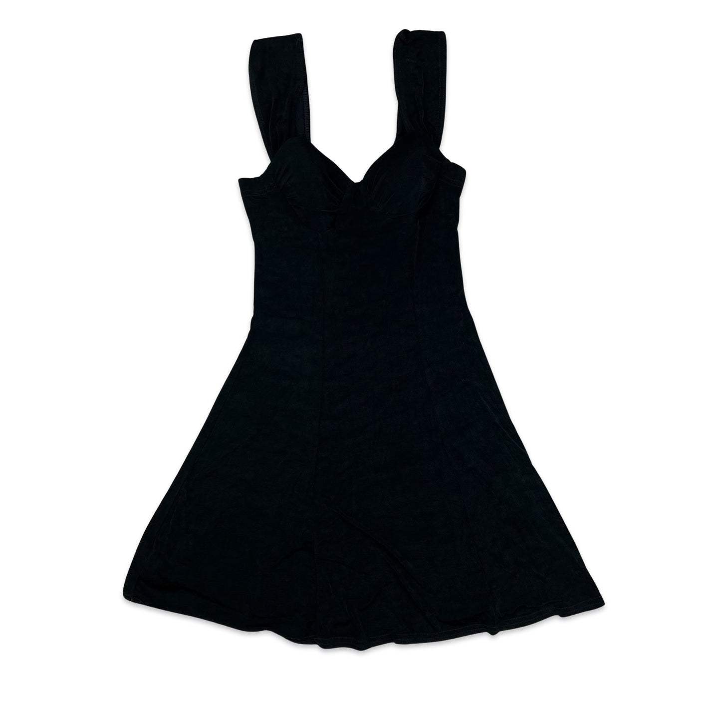 Vintage 90s Skater Dress Black 6 8 10