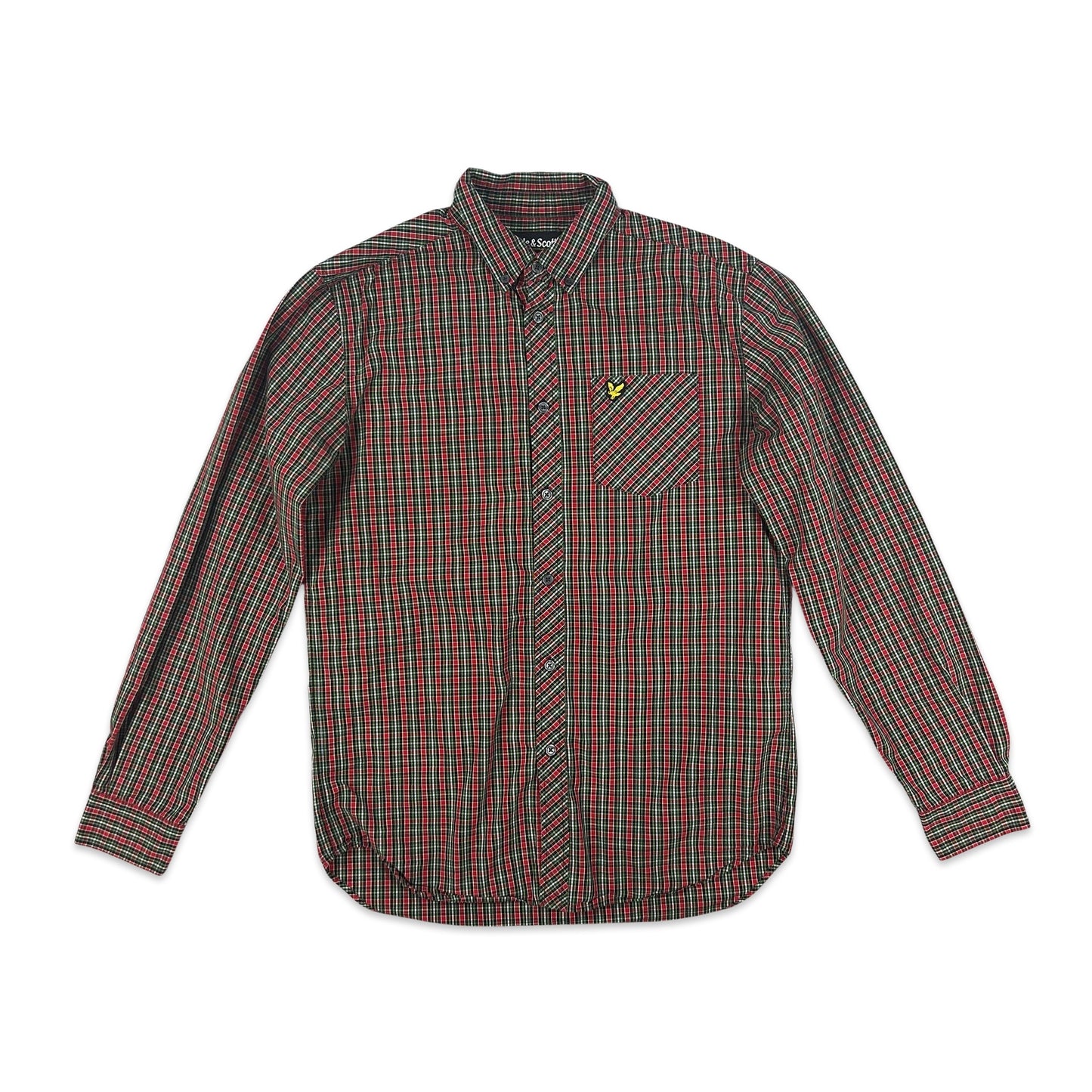 00s Vintage Lyle and Scott Plaid Shirt Red Green Black White M