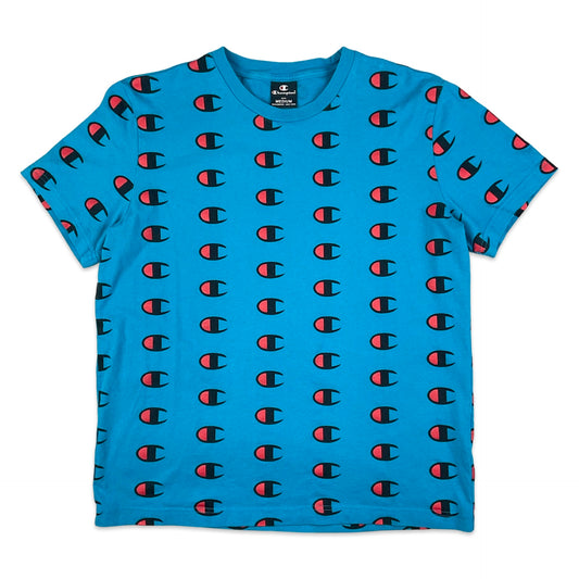 Champion Blue Logo Print Tee S M