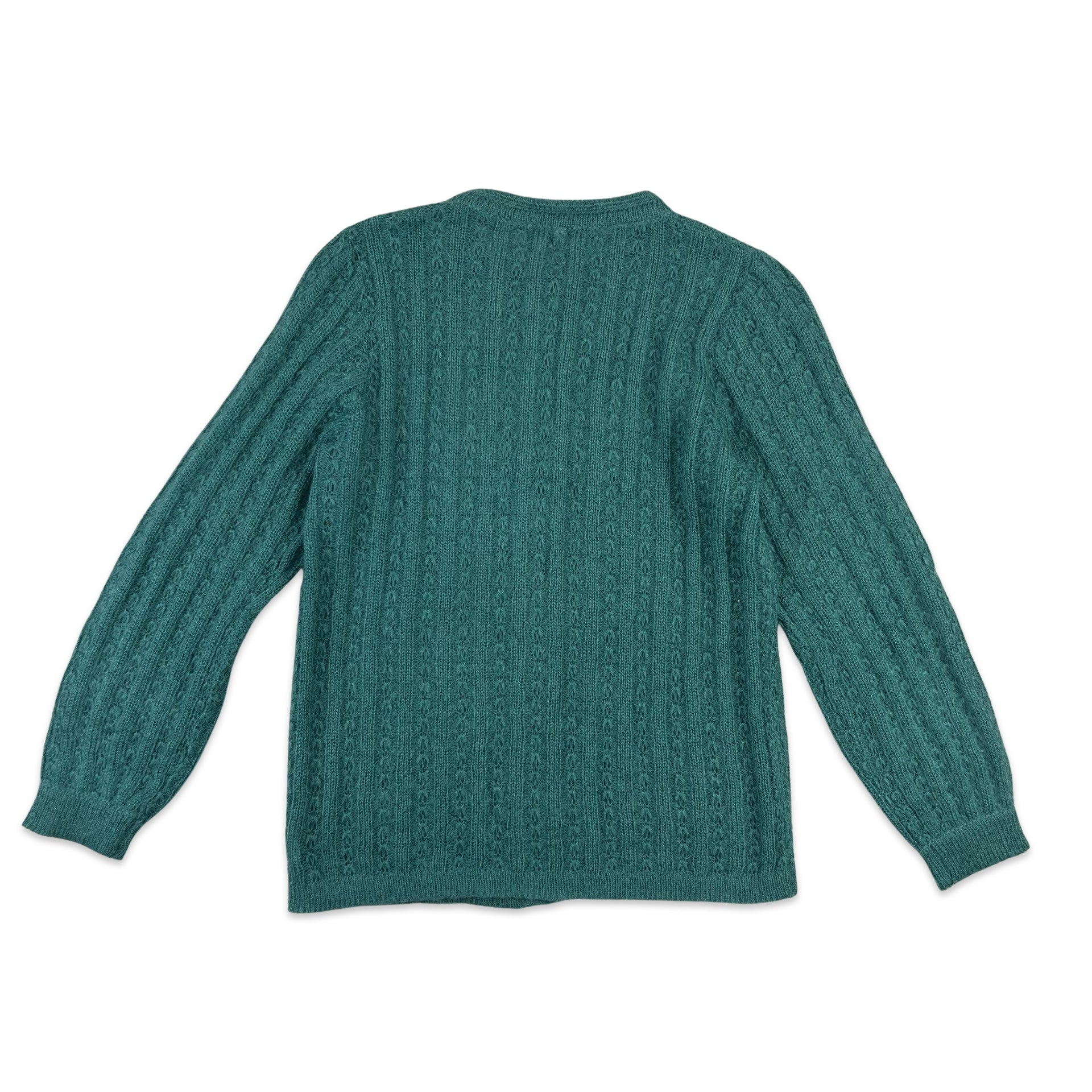 Vintage Mohair Cardigan Green 10 12 14