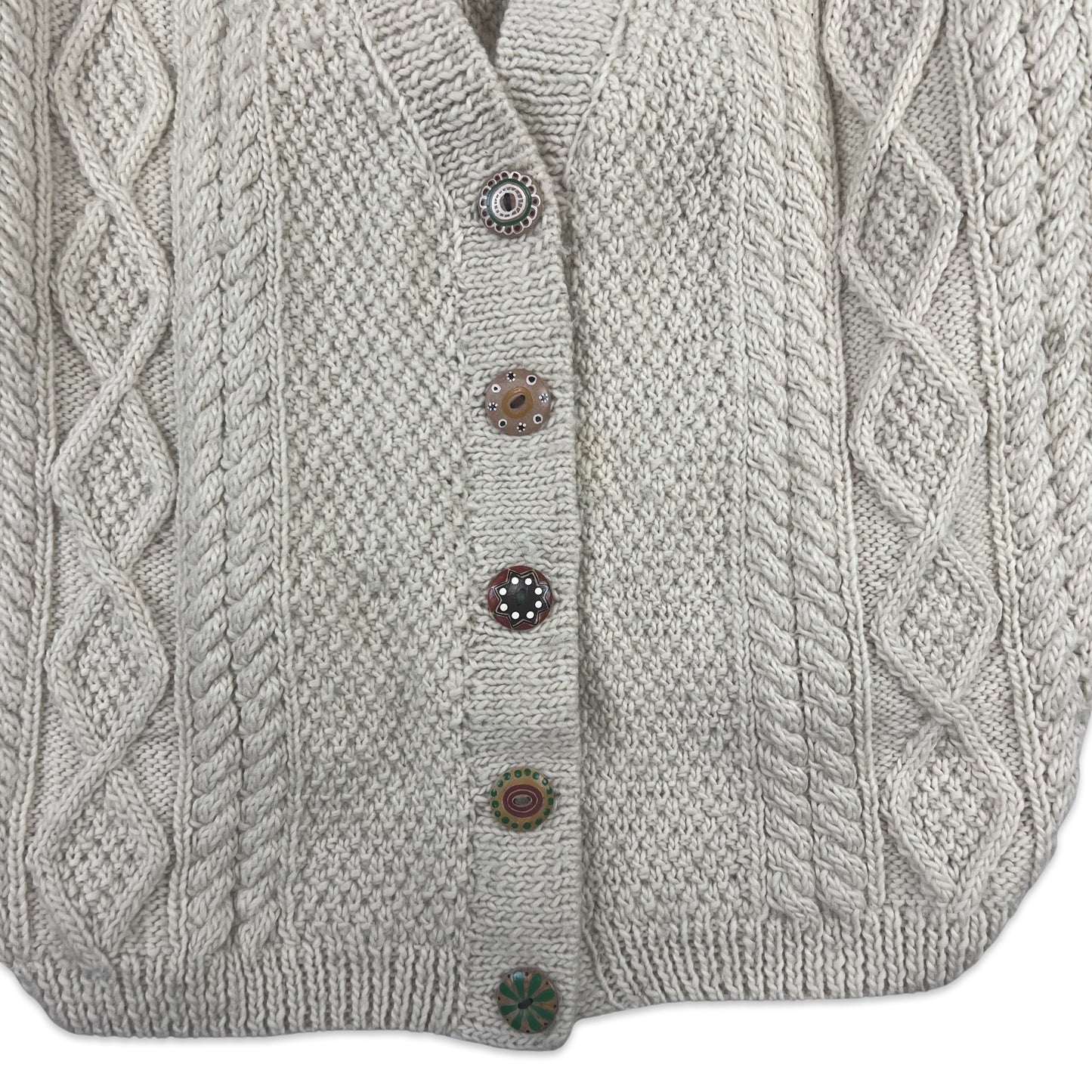 Vintage Esprit Eco Collection Cable Knit Cardigan Cream 16 18 20 22