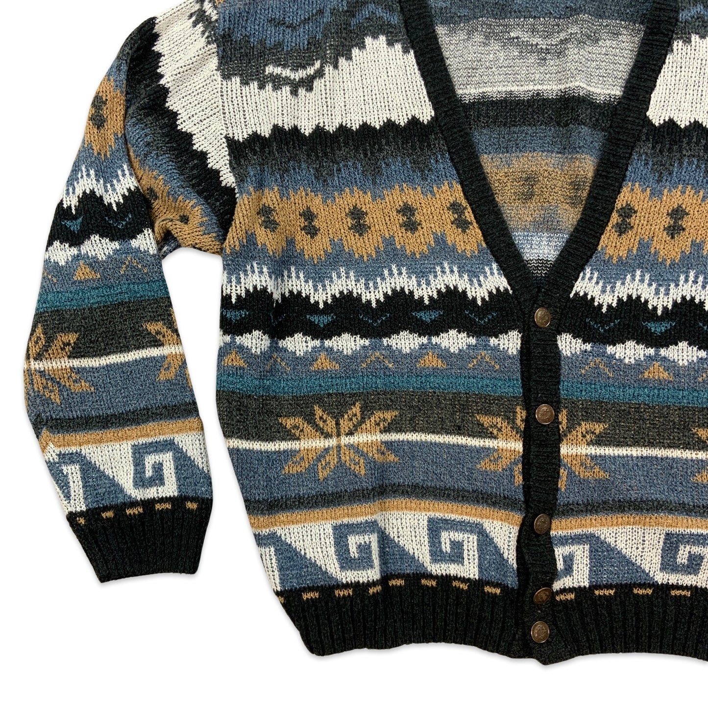 Vintage Abstract Pattern Cardigan L XL XXL