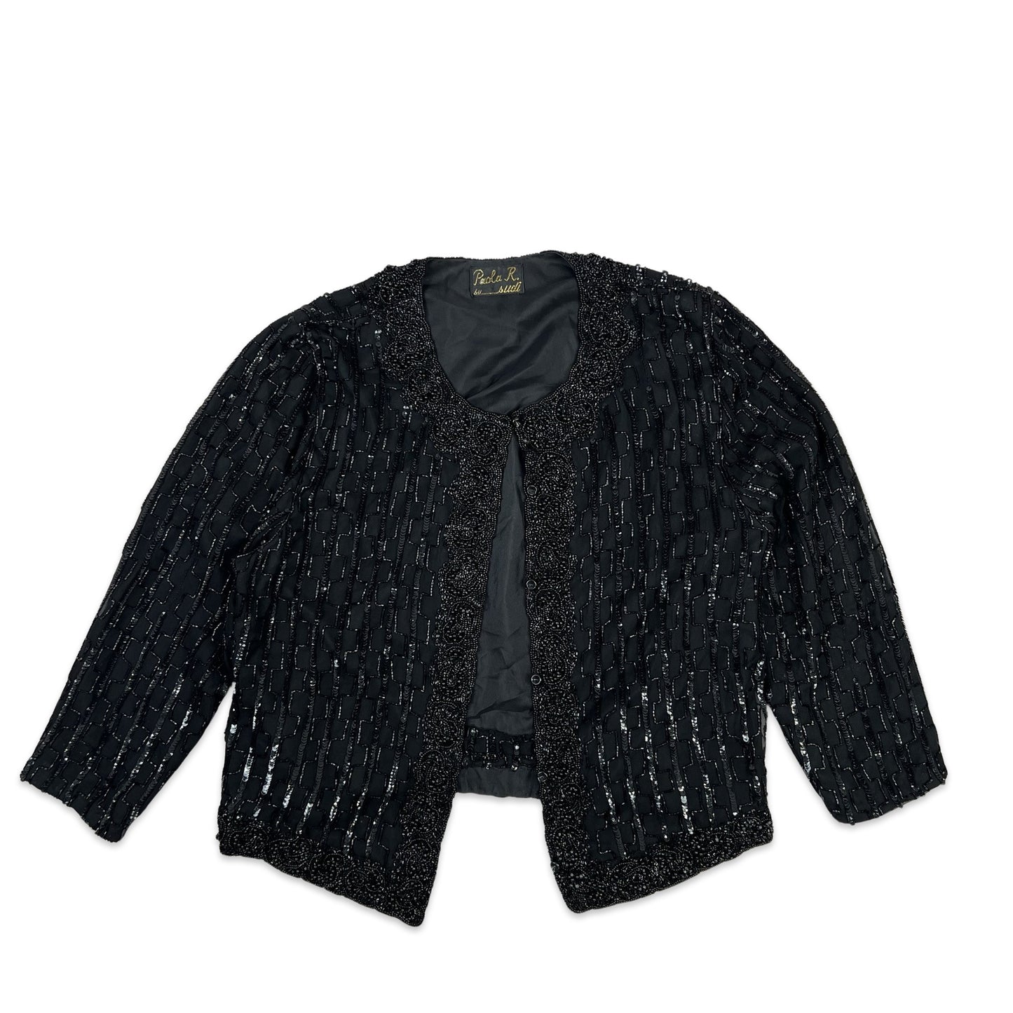 Vintage Sequin Jacket Black 14